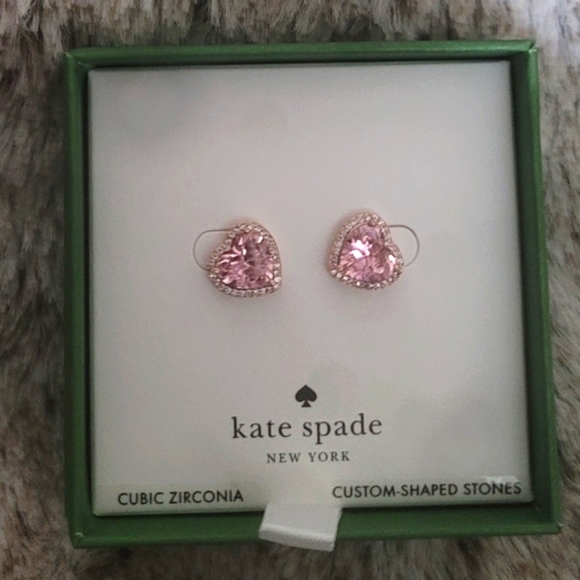 kate spade Jewelry - Kate Spade ♤ Pink Heart Earrings